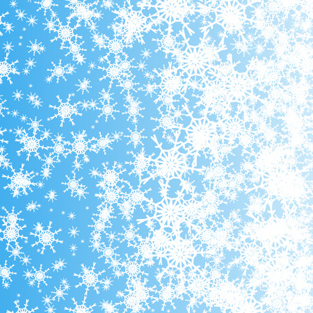 white snowflakes in the blue skyのイラスト素材