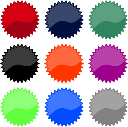 colorful shiny badges (blank) - vectorのイラスト素材