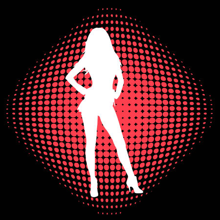 sexy girl on the halftone background - vectorのイラスト素材