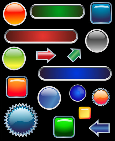  glossy buttons collection - vectorのイラスト素材
