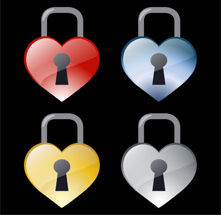 lock heartsのイラスト素材