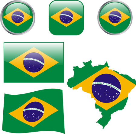 Brazil buttons - vectorのイラスト素材