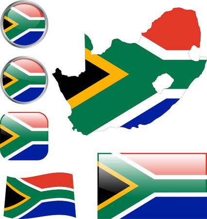 Republic of South Africa buttons.のイラスト素材