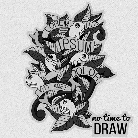 Detailed doodles on paper texture.のイラスト素材