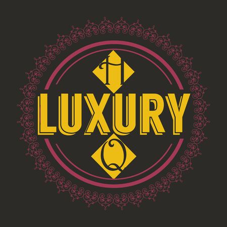 Flourishes calligraphic monogram emblem template. Luxury elegant frame ornament line  design  illustration. Good for Royal sign, Restaurant, Boutique, Cafe, Hotel, Heraldic, Jewelry, Fashionのイラスト素材