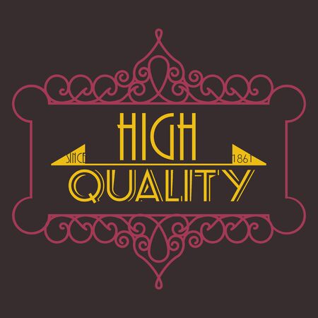 Flourishes calligraphic monogram emblem template. Luxury elegant frame ornament line  design  illustration. Good for Royal sign, Restaurant, Boutique, Cafe, Hotel, Heraldic, Jewelry, Fashionのイラスト素材