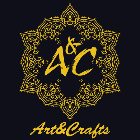 Ethnic logotype decorative element. Hand drawn elegant lineart logo design element. vector illustration. Islam, Arabic, Indian, ottoman motifs.のイラスト素材
