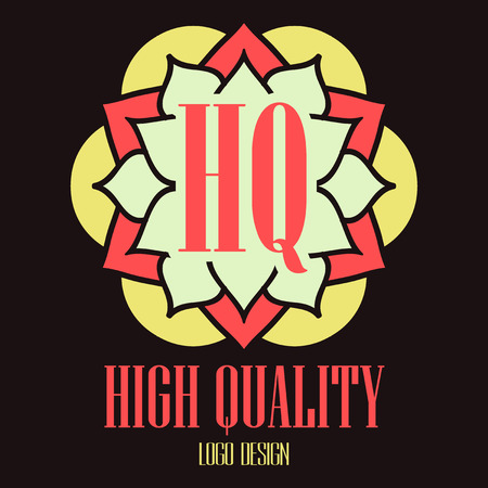 Mandalas hand drawn high quality logo template. Round Ornament Pattern. Vintage decorative element. Islam, Arabic, Indian, ottoman motifs.のイラスト素材