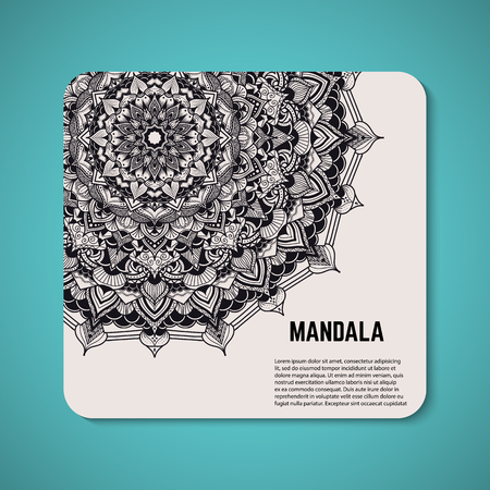 Business Card. Vintage decorative elements. Ornamental floral business cards, oriental pattern, vector illustration. Islam, Arabic, Indian, turkish, pakistan, chinese, ottoman motifs.のイラスト素材