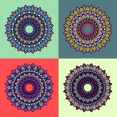 Mandala. Vintage decorative elements. Hand drawn background. Islam, Arabic, Indian, ottoman motifs.のイラスト素材