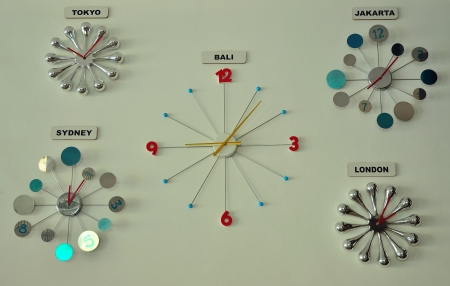 Set of clocks の写真素材