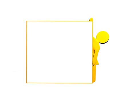 A Yellow-Men on a white backgroundの写真素材