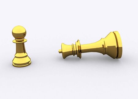 A group of golden Chess figureの写真素材