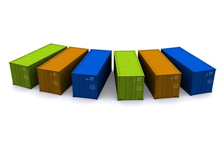A 3d maded Container on a white background