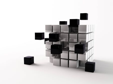 a 3d maded cubeの写真素材