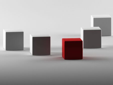 3d maded cubes on a grey background