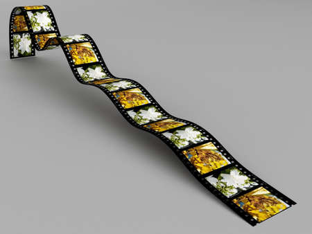 a 3d maded photofilm on a grey background