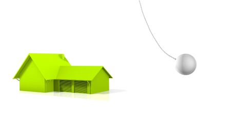 a 3d house on a white backgroundの写真素材