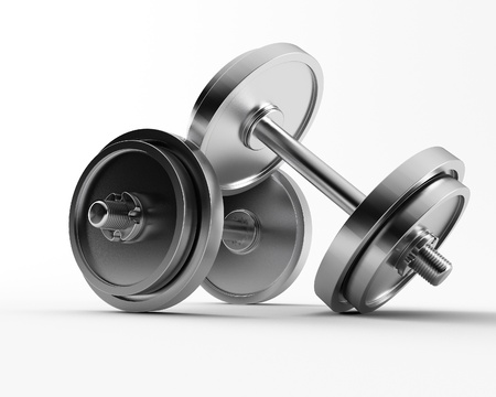 a 3d made group of bar bellの写真素材