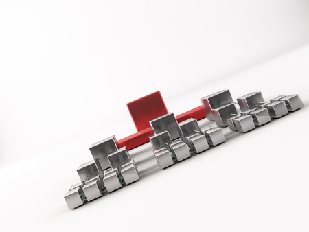 a group of 3d maded cubes