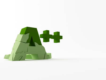 A 3d maded A rating in greenの写真素材