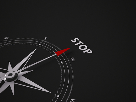 Conceptual 3D render image with a frameless Compass focus on the wordの写真素材