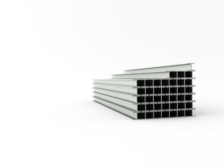 3d made steel girder on white backgroundの写真素材