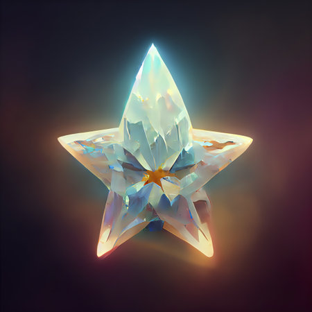 an illustration of a glowing starの写真素材