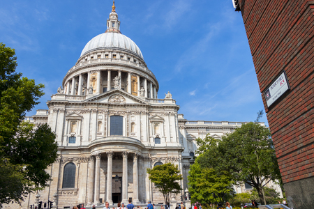 London, United Kingdom - August 28, 2017: St Paul's Cathedral, south facade.のeditorial素材
