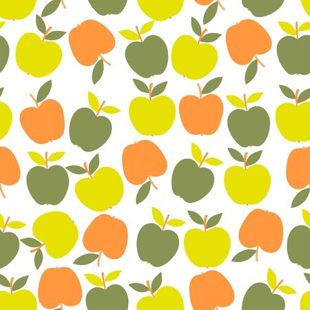 Apple fruit seamless pattern, abstract repeated background. For paper, cover, fabric, gift wrap, wall art, interior decor. Simple surface pattern design.のイラスト素材
