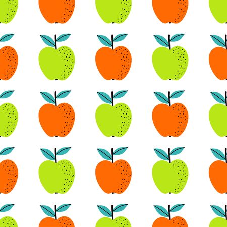 Apple fruit seamless pattern, abstract repeated background. For paper, cover, fabric, gift wrap, wall art, interior decor. Simple surface pattern design.のイラスト素材