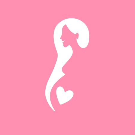 Pregnant silhouette. Pregnancy drawing.のイラスト素材