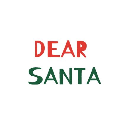 Dear Santa. Christmas card quote. Colorful  lettering. Holiday greeting background.  Vintage retro style.のイラスト素材