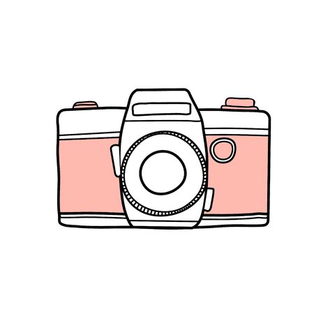 Camera vintage illustration. Cute retro design. Vectorのイラスト素材