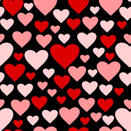 Heart pattern. Love seamless background. Great for Valentines Day, wedding. Vector repeated design. Cartoon flatのイラスト素材