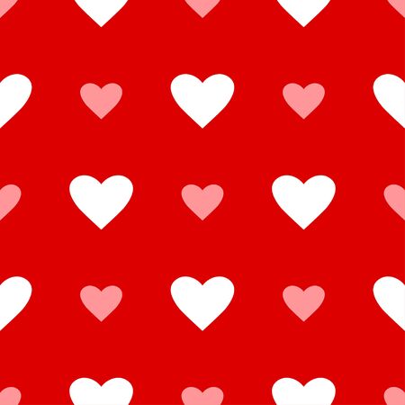 Heart pattern. Love seamless background. Great for Valentines Day, wedding. Vector repeated design. Cartoon flatのイラスト素材