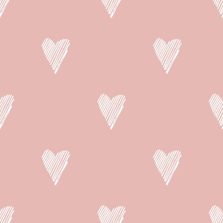 Heart seamless pattern with hand drawn elements. Repeated design great for Valentines Day, Birthday Wrapping, Scrapbooking Paper and Wedding Banner. Vectorのイラスト素材