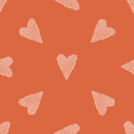 Heart seamless pattern with hand drawn elements. Repeated design great for Valentines Day, Birthday Wrapping, Scrapbooking Paper and Wedding Banner. Vectorのイラスト素材