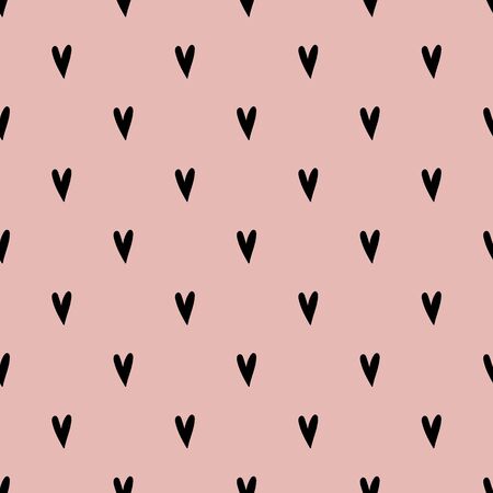 Heart seamless pattern with hand drawn elements. Repeated design great for Valentines Day, Birthday Wrapping, Scrapbooking Paper and Wedding Banner. Vectorのイラスト素材