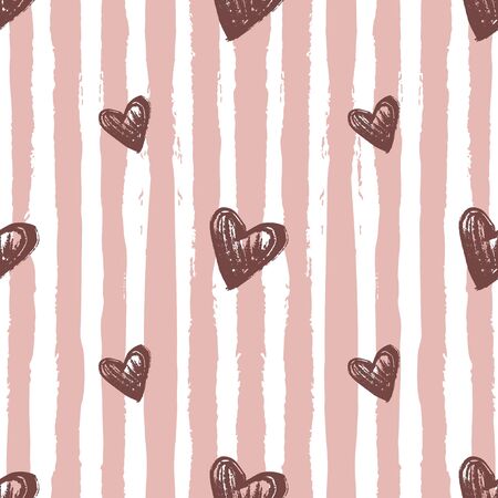 Heart seamless pattern with hand drawn elements. Repeated design great for Valentines Day, Birthday Wrapping, Scrapbooking Paper and Wedding Banner. Vectorのイラスト素材