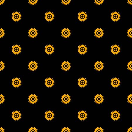 Flower pattern on black background. Seamless floral design. Black yellow aesthetic. Great for fabric, scrapbooking and textile.のイラスト素材