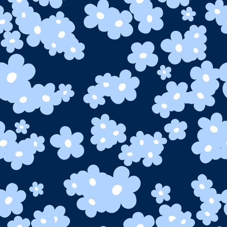 Simple ditsy floral pattern with cute tiny abstract flowers. Pretty spring motif. Great for home decor textile.のイラスト素材