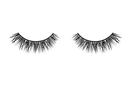 Eyelash long and thick. Mascara extension illustration. False lashのイラスト素材