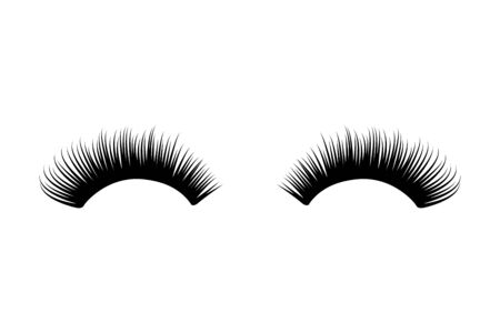 Eyelash long and thick. Mascara extension illustration. False lashのイラスト素材
