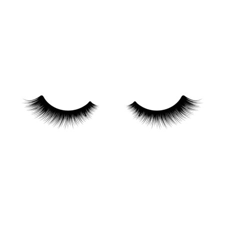 Eyelash long and thick. Mascara extension illustration.