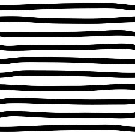 Black and white seamless stripes background. Hand drawn stripes pattern. Vector striped wallpaper.のイラスト素材