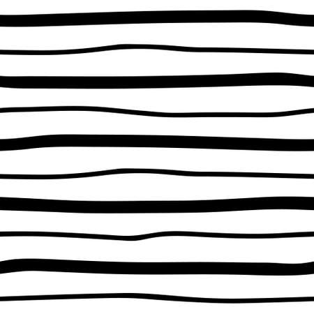 Black and white seamless stripes background. Hand drawn stripes pattern. Vector striped wallpaper.のイラスト素材