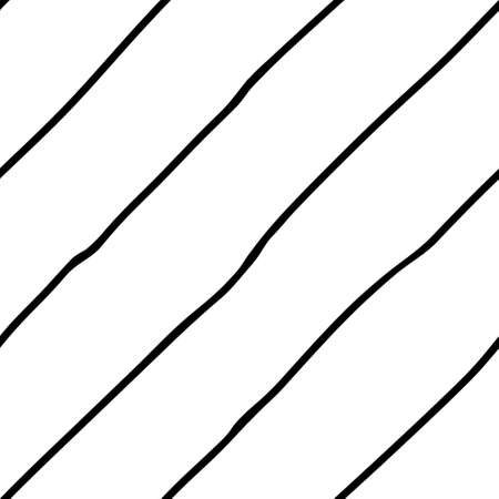 Black and white diagonal line seamless background. Hand drawn pattern with diagonal stripes design. Vector diagonal wallpaper.のイラスト素材