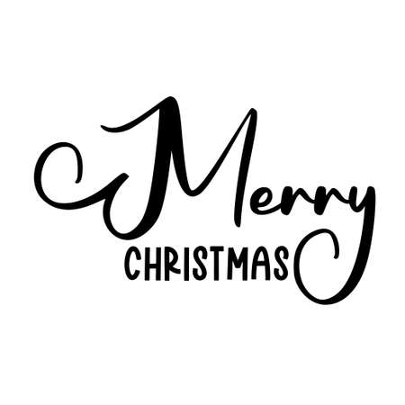 Merry Christmas as a Christmas quote great for Christmas cards or posters. Traditional xmas saying as a season greeting. Add this text to your holiday graphics. Vector text.のイラスト素材