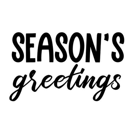 Seasons greetings as a Christmas quote great for Christmas cards or posters. Traditional xmas saying. Add this text to your holiday graphics. Vector text.のイラスト素材